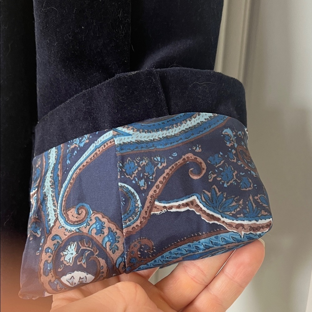 Merona Men’s Velvet Blazer – Navy Blue, Size 42R - Picture 3 of 8